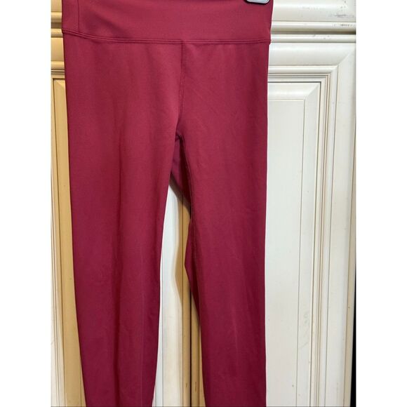 Heroine Sport Women's Pull On Stretch High-Waisted Ankle Leggings Maroon Medium - Picture 2 of 7